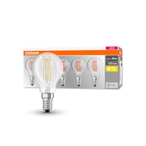 Osram Led Bulb E14 P40 4w Filament 827 470lm 5x Lights Ie