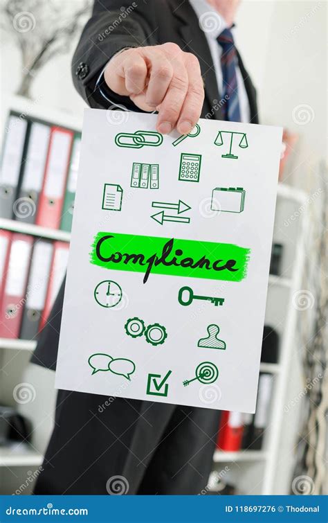 Compliance Concept Shown By A Businessman Stock Photo Image Of