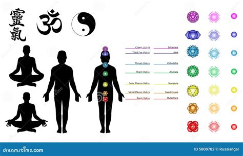 Reiki, Chakras, Yoga Symbols Stock Vector - Image: 5800782