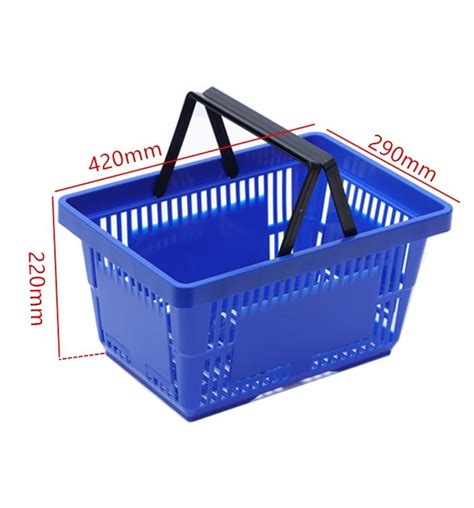 Supermarket Plastic 21 Litres Double Handle Shopping Basket Shop