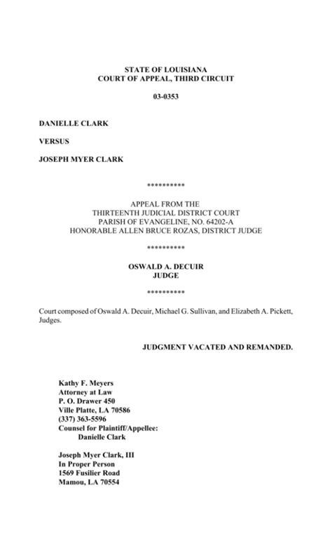 State Of Louisiana Court Of Appeal Third Circuit 03