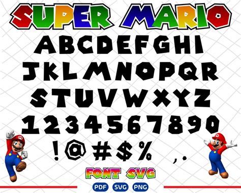 Super Mario Font Svg Mario Font Super Mario Letters Super Etsy