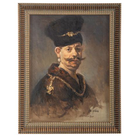 Nathaniel Gibbs Polish Nobleman After Rembrandt Oil Auction