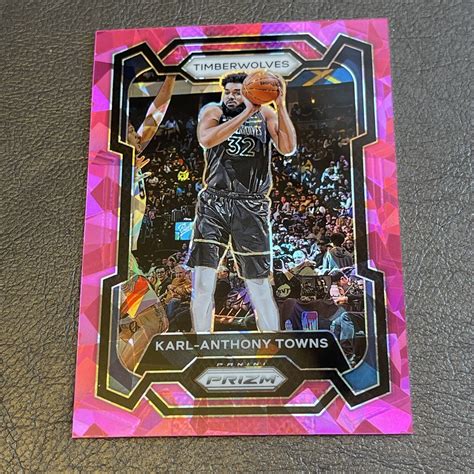 Karl Anthony Towns 2023 24 Panini Prizm Pink Cracked Ice 78