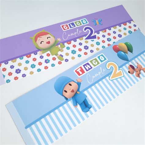 Pocoyo Water Bottle Labels Party Decorations Pocoyo Etsy Canada