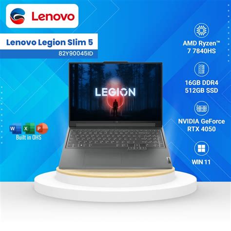 Jual LENOVO Legion Slim 5 16APH8 Ryzen 7 7840HS 2x8GB 512GB 4050