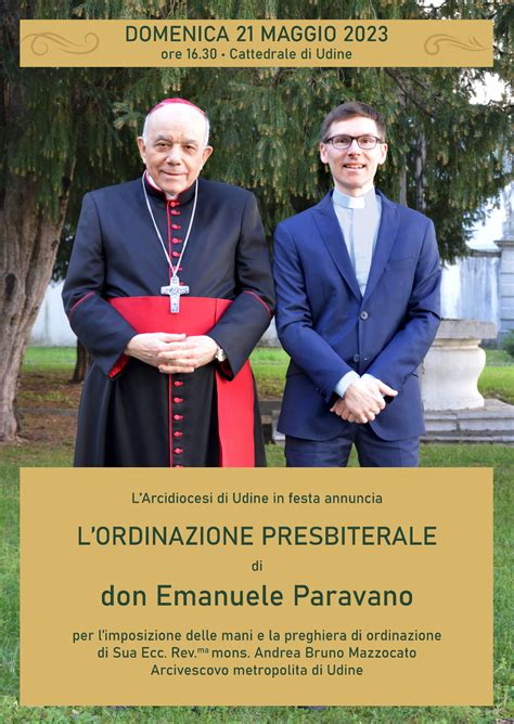 LArcidiocesi Di Udine Annuncia Lordinazione Presbiterale Di Don