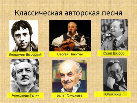 Использование текстов авторской песни на уроках литературы и во ...