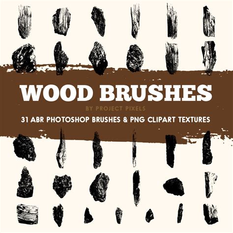 Wood Photoshop Brushes and PNG Clipart - Etsy