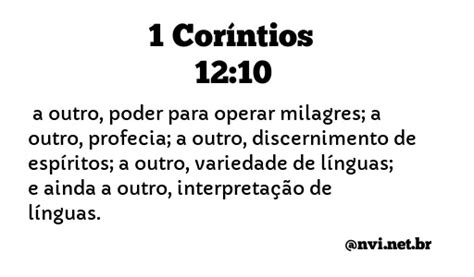 1 CORÍNTIOS 12 10 Bíblia