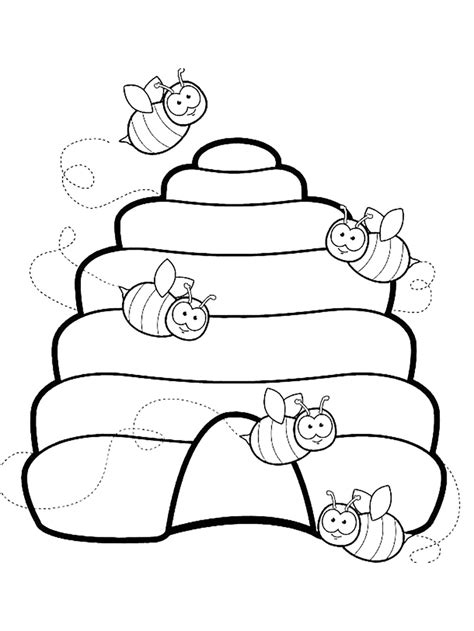 Beehive Coloring Pages