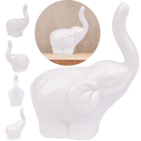 FIGURKA SŁONIK CERAMICZNY NA SZCZĘŚCIE MINI BIAŁY TG46478 1 Cena