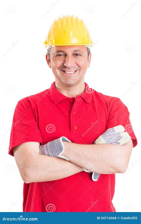 Friendly And Confident Construction Worker Stock Photo Image Of