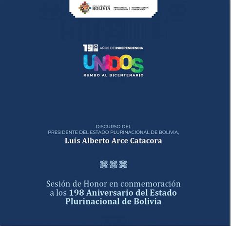 Ambassade De Bolivie En France Discurso Del Presidente Del Estado