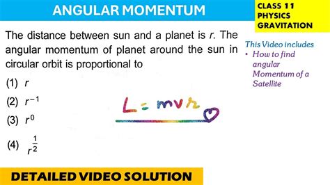 The Distance Between Sun And A Planet Is R The Angular Momentum Of