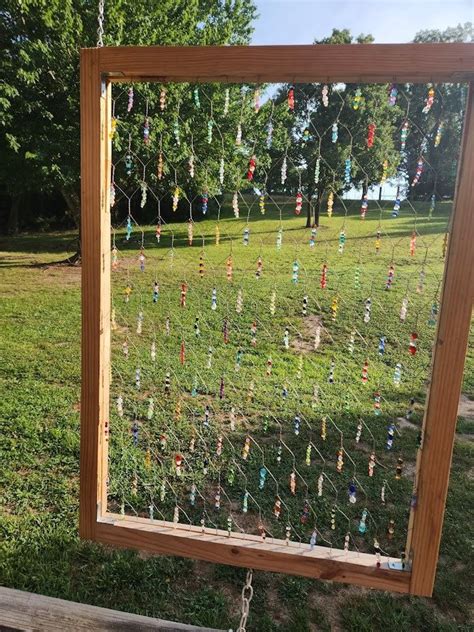 Chicken Wire Suncatcher Cut Glass Beads Window Garden Art Patio And