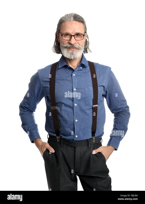 Handsome Mature Businessman On White Background Stock Photo Alamy