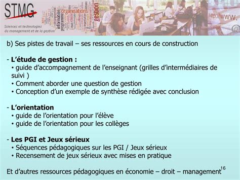 Exemple Diaporama Etude De Gestion Stmg Communaut Mcms