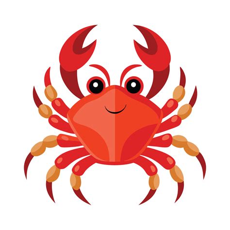 A Cartoon Crab With A Big Smile Vector Art At Vecteezy