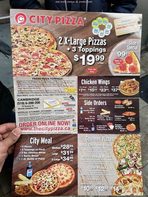 Menu At City Pizza Pizzeria Cambridge 75 Dundas St S