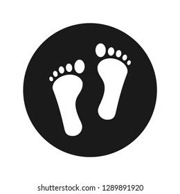 Human Feet Black Silhouette Symbol Footprint เวกเตอรสตอก ปลอดคา