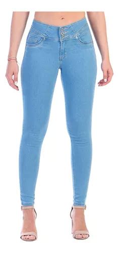 Jeans Mezclilla Stretch Dama Pretina Alta Corte Colombiano MercadoLibre