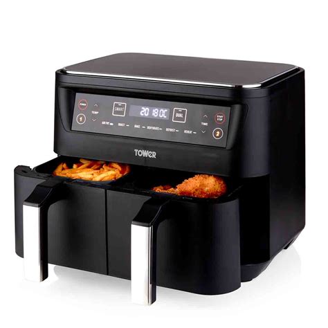 Tower T17088 Vortx 9l Dual Basket Air Fryer Black Tower Fr