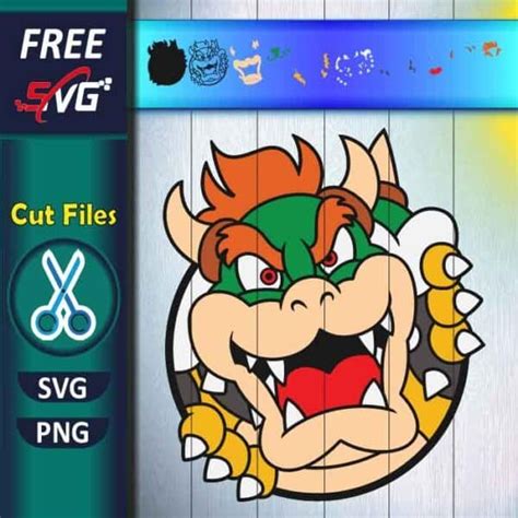 Bowser Face SVG Free For Cricut Super Mario Characters SVG King