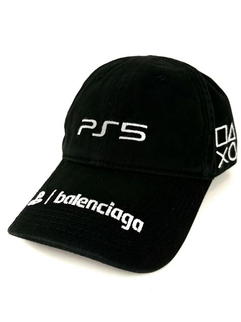 Balenciaga Balenciaga Ps5 Center Logo Baseball Cap Black Hat One Size