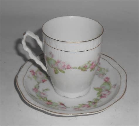 Z S Co Bavaria Porcelain Pink Roses W Gold Demi Cup S