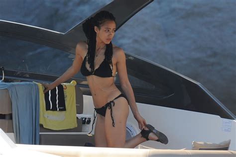 NATHALIE EMMANUEL In Bikini At A Boat In Ischia 07 15 2015 HawtCelebs