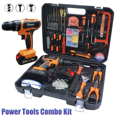 [with 2 Batteryandaccessories] Gisam Professional Electric Cordless Screwdriver 25torque 3 Drill