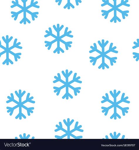 Simple Blue Snowflake Seamless Pattern Winter Vector Image