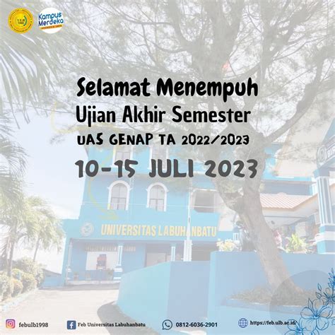 Jadwal Ujian Akhir Semester Uas Genap Ta