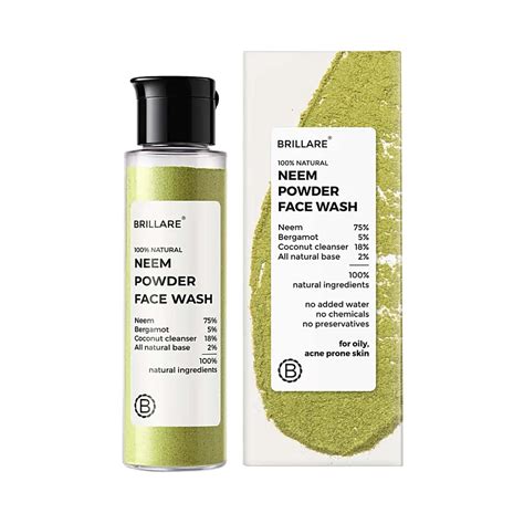 Buy Brillare Neem Powder Face Wash For Clear Purified Acne Prone Skin