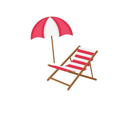 umbrella and beach chair vector cartoon style illustration. 15542669 Vector Art at Vecteezy