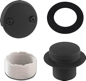 Wrisin Black Tub Drain Kit With Overflow Tip Toe Bath Tub Drain And