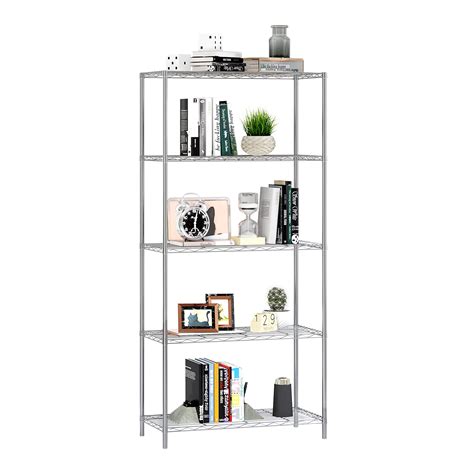 Homefort 5 Tier Wire Shelving Unit Extra Wide Metal Storage Rack Free