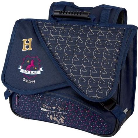 Oberthur Cartable Cheval Haflinger Primaire Bleu Marine Enfant Fille