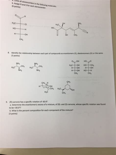 Solved Circle All Stereocenters In The Following Molecules Chegg