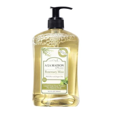 A La Maison Rosemary Mint Liquid Hand Soap Triple French Milled