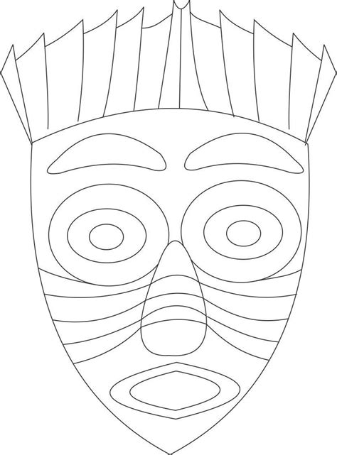 Mayan Mask Coloring Pages