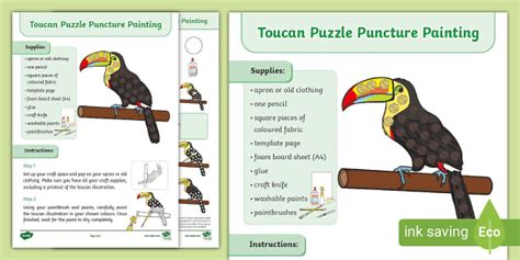 Toucan Puzzle Puncture Painting Professor Feito Twinkl