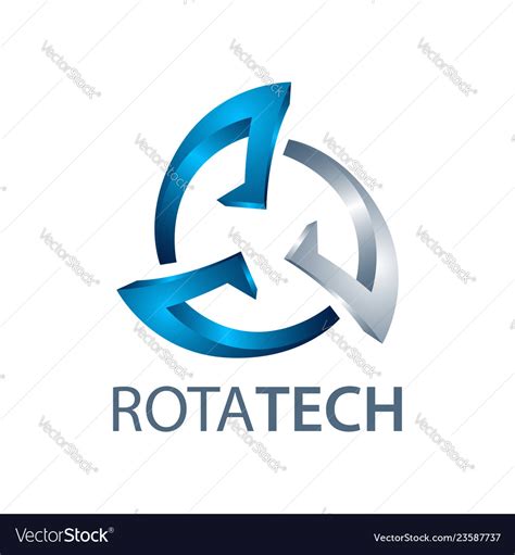 Rotate Technology Logo Concept Design Three Vector Image