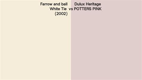 Farrow And Ball White Tie Vs Dulux Heritage Potters Pink Side By