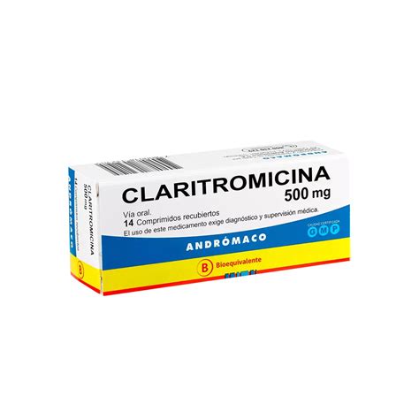 Claritromicina 500 mg x 14 comprimidos recubiertos Andromaco - FARMATICA