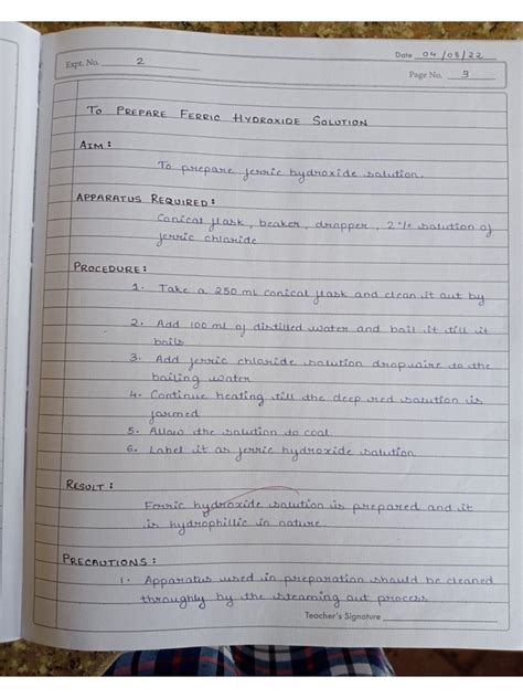 To Prepare Ferric Hydroxide Solution | PDF