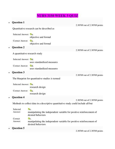 Nurs 3150 Week 3 Quiz Attempt Score All Answers Correct Browsegrades