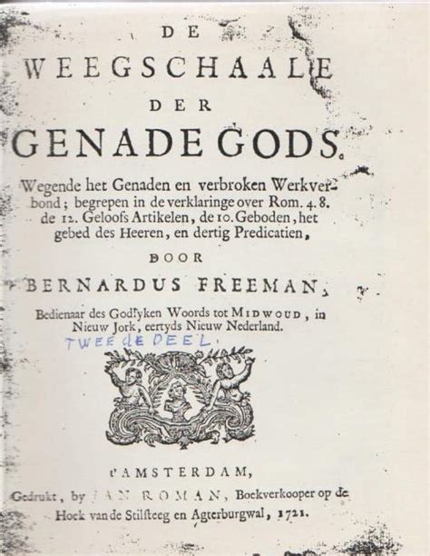 Freeman Bernardus De Weegschaale Der Genade Gods Deel En Kopie