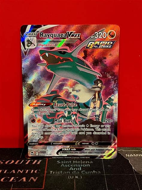 Pokemon Rayquaza Vmax Tg20tg30 Silver Tempest Ultra Rare Full Art Nm